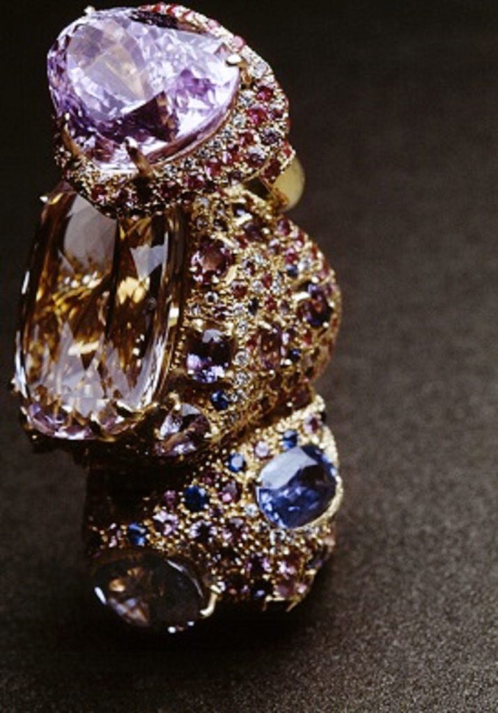 Alta gioielleria Made in Italy - anelli - oro giallo - diamanti - pietre preziose